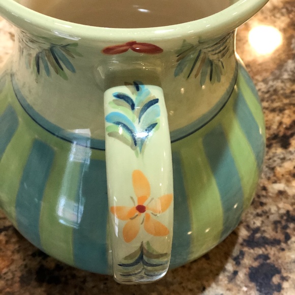 GORGEOUS SL@H Green PROVENCE Water Pitcher Gail Pittman Hand Painted Pottery - Picture 2 of 7